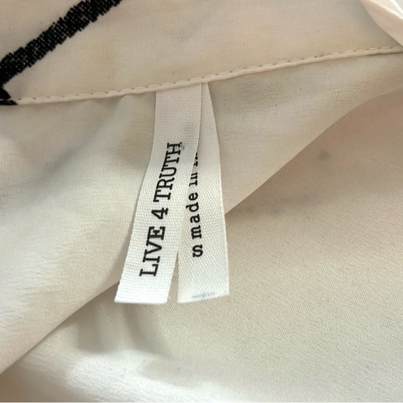 Live 4 Truth,Graffiti Words,Button-Front Lightweight Long Shirt-Dress,Size Small - Picture 3 of 12